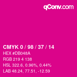 カラーコード: CMYK 0 / 98 / 37 / 14 | qconv.com