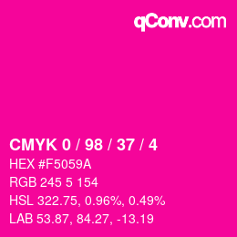 カラーコード: CMYK 0 / 98 / 37 / 4 | qconv.com