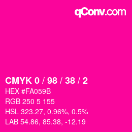 カラーコード: CMYK 0 / 98 / 38 / 2 | qconv.com
