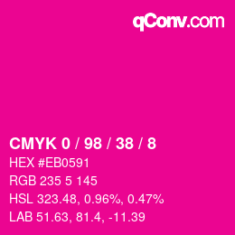 カラーコード: CMYK 0 / 98 / 38 / 8 | qconv.com