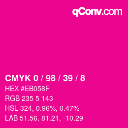 カラーコード: CMYK 0 / 98 / 39 / 8 | qconv.com