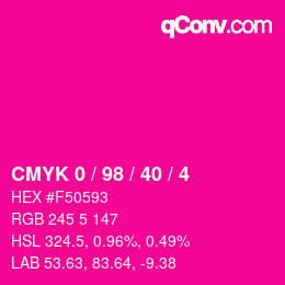 カラーコード: CMYK 0 / 98 / 40 / 4 | qconv.com