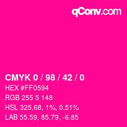 カラーコード: CMYK 0 / 98 / 42 / 0 | qconv.com