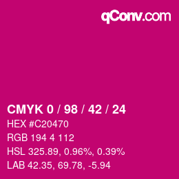 Color code: CMYK 0 / 98 / 42 / 24 | qconv.com