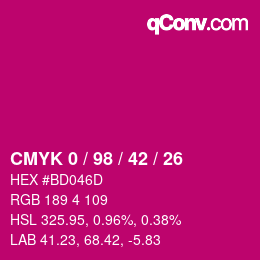 Color code: CMYK 0 / 98 / 42 / 26 | qconv.com