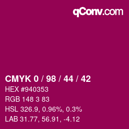 Color code: CMYK 0 / 98 / 44 / 42 | qconv.com