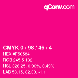 カラーコード: CMYK 0 / 98 / 46 / 4 | qconv.com