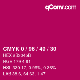 Color code: CMYK 0 / 98 / 49 / 30 | qconv.com