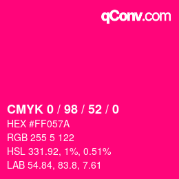 カラーコード: CMYK 0 / 98 / 52 / 0 | qconv.com