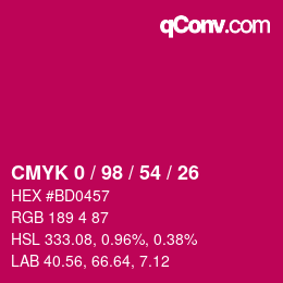Color code: CMYK 0 / 98 / 54 / 26 | qconv.com
