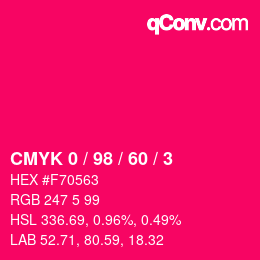 Color code: CMYK 0 / 98 / 60 / 3 | qconv.com
