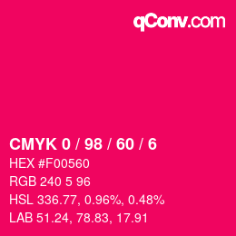 Color code: CMYK 0 / 98 / 60 / 6 | qconv.com