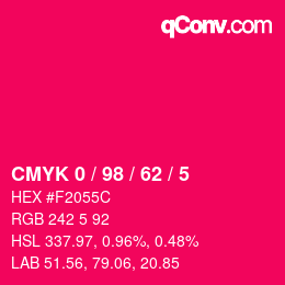 カラーコード: CMYK 0 / 98 / 62 / 5 | qconv.com