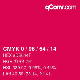 Color code: CMYK 0 / 98 / 64 / 14 | qconv.com