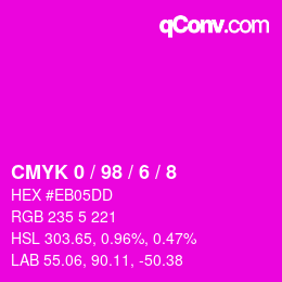 Color code: CMYK 0 / 98 / 6 / 8 | qconv.com