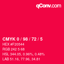 Color code: CMYK 0 / 98 / 72 / 5 | qconv.com