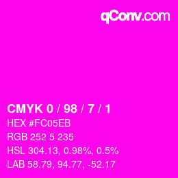 Color code: CMYK 0 / 98 / 7 / 1 | qconv.com