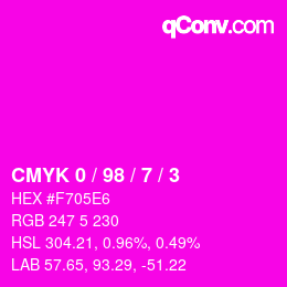 Color code: CMYK 0 / 98 / 7 / 3 | qconv.com