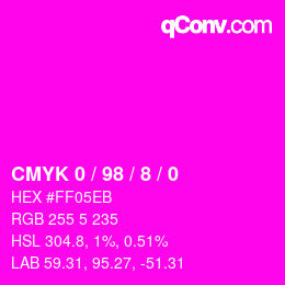 Color code: CMYK 0 / 98 / 8 / 0 | qconv.com