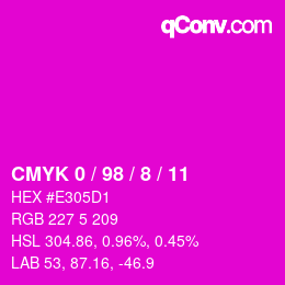 カラーコード: CMYK 0 / 98 / 8 / 11 | qconv.com