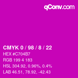 Color code: CMYK 0 / 98 / 8 / 22 | qconv.com