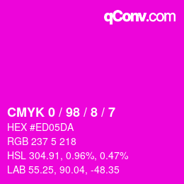 Color code: CMYK 0 / 98 / 8 / 7 | qconv.com