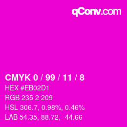 Color code: CMYK 0 / 99 / 11 / 8 | qconv.com
