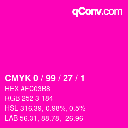 Color code: CMYK 0 / 99 / 27 / 1 | qconv.com