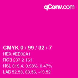 Color code: CMYK 0 / 99 / 32 / 7 | qconv.com