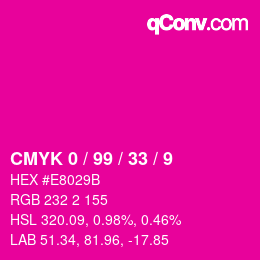 Color code: CMYK 0 / 99 / 33 / 9 | qconv.com