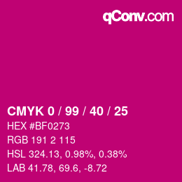 Color code: CMYK 0 / 99 / 40 / 25 | qconv.com