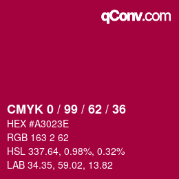 Color code: CMYK 0 / 99 / 62 / 36 | qconv.com