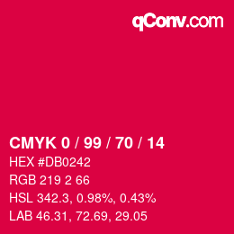 Color code: CMYK 0 / 99 / 70 / 14 | qconv.com
