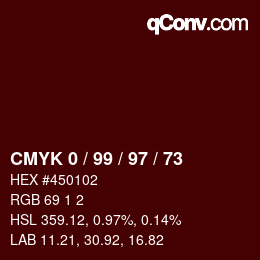 Color code: CMYK 0 / 99 / 97 / 73 | qconv.com