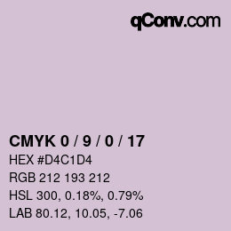 カラーコード: CMYK 0 / 9 / 0 / 17 | qconv.com