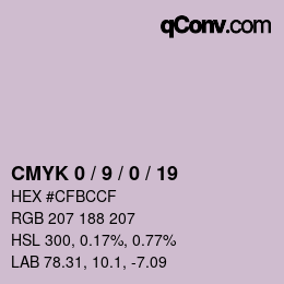 カラーコード: CMYK 0 / 9 / 0 / 19 | qconv.com