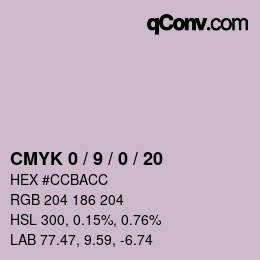 カラーコード: CMYK 0 / 9 / 0 / 20 | qconv.com