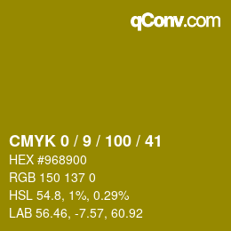 Color code: CMYK 0 / 9 / 100 / 41 | qconv.com