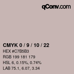 颜色代码: CMYK 0 / 9 / 10 / 22 | qconv.com