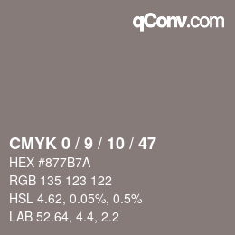 Color code: CMYK 0 / 9 / 10 / 47 | qconv.com
