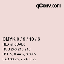 カラーコード: CMYK 0 / 9 / 10 / 6 | qconv.com