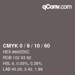 颜色代码: CMYK 0 / 9 / 10 / 60 | qconv.com