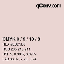 カラーコード: CMYK 0 / 9 / 10 / 8 | qconv.com