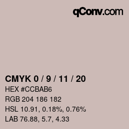 カラーコード: CMYK 0 / 9 / 11 / 20 | qconv.com