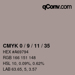Farbcode: CMYK 0 / 9 / 11 / 35 | qconv.com