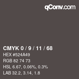 Color code: CMYK 0 / 9 / 11 / 68 | qconv.com