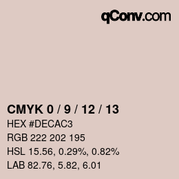 カラーコード: CMYK 0 / 9 / 12 / 13 | qconv.com