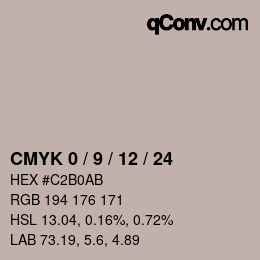 颜色代码: CMYK 0 / 9 / 12 / 24 | qconv.com