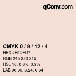 カラーコード: CMYK 0 / 9 / 12 / 4 | qconv.com