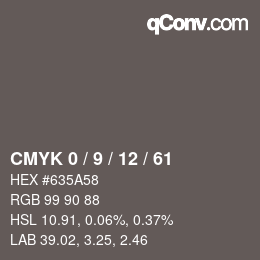 Color code: CMYK 0 / 9 / 12 / 61 | qconv.com